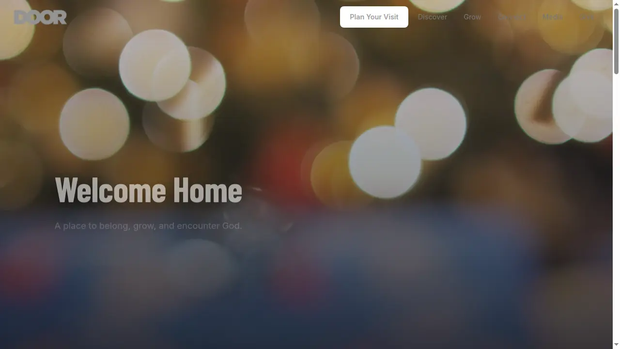 Door Church Website Snapshot